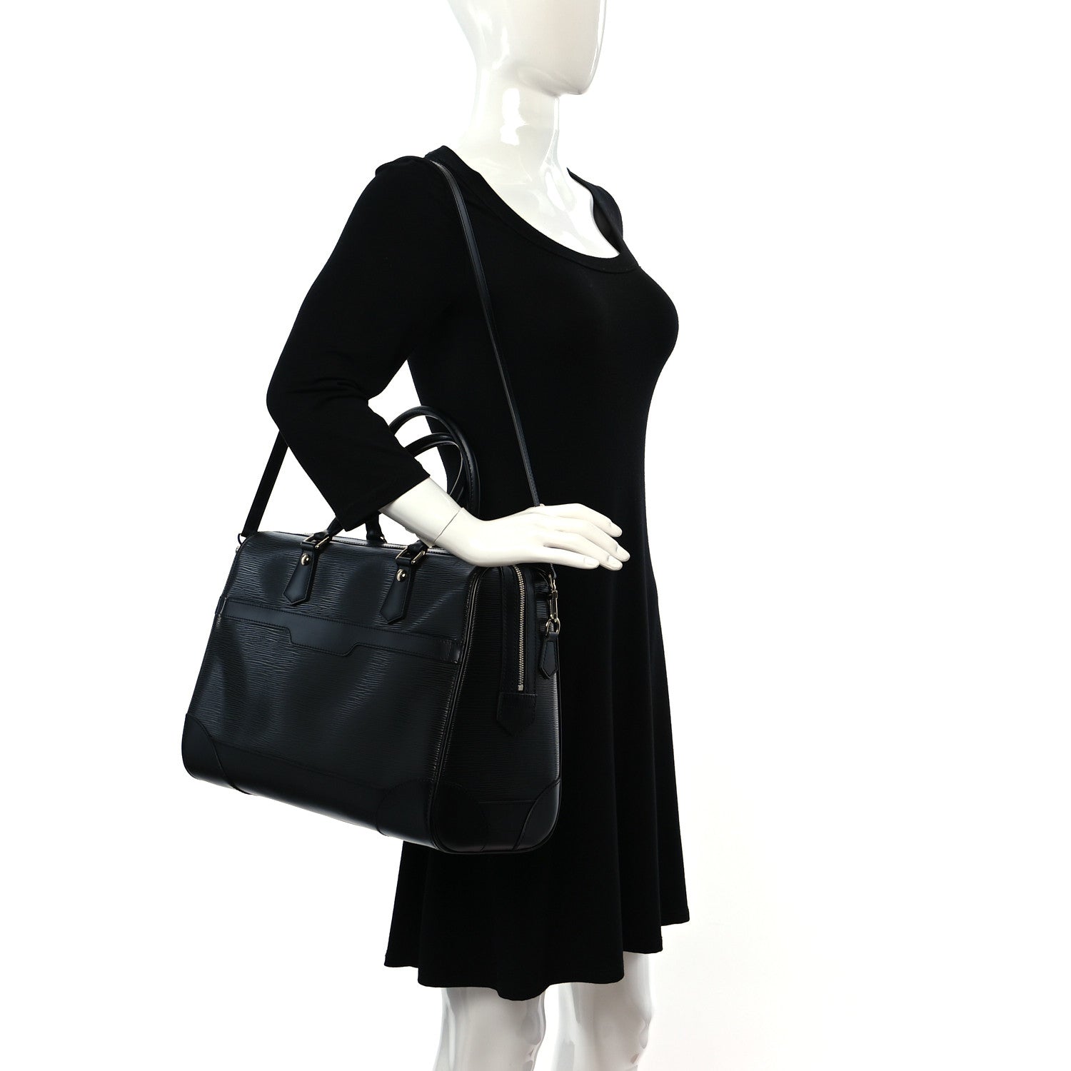 Louis Vuitton Epi Sac De Ville Bourget Black 2 of 8