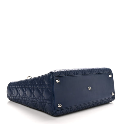 Christian Dior Lambskin Cannage Large Lady Dior Navy Blue 4 of 10