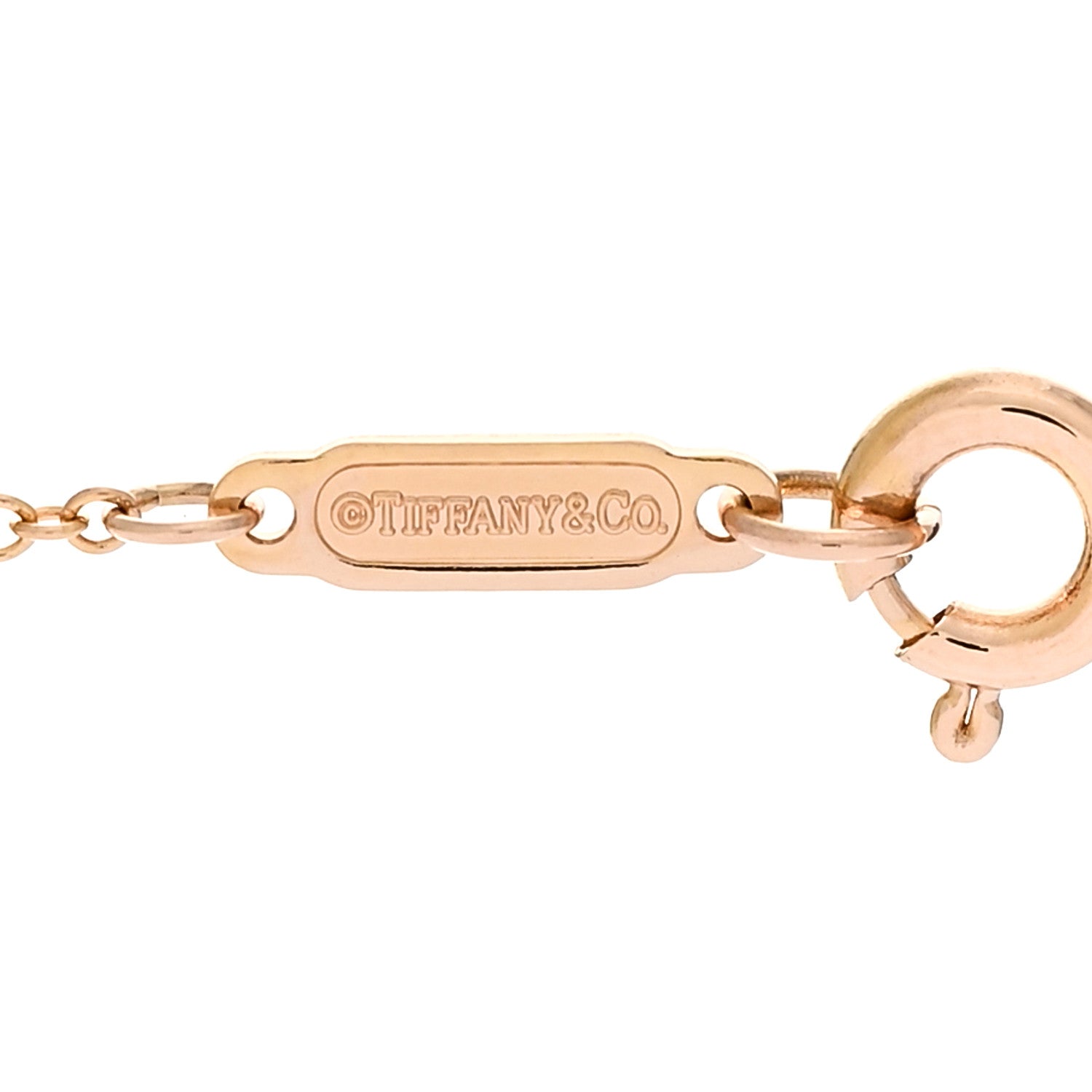 Tiffany 18K Rose Gold Diamond Atlas Bar Pendant Necklace 4 of 5