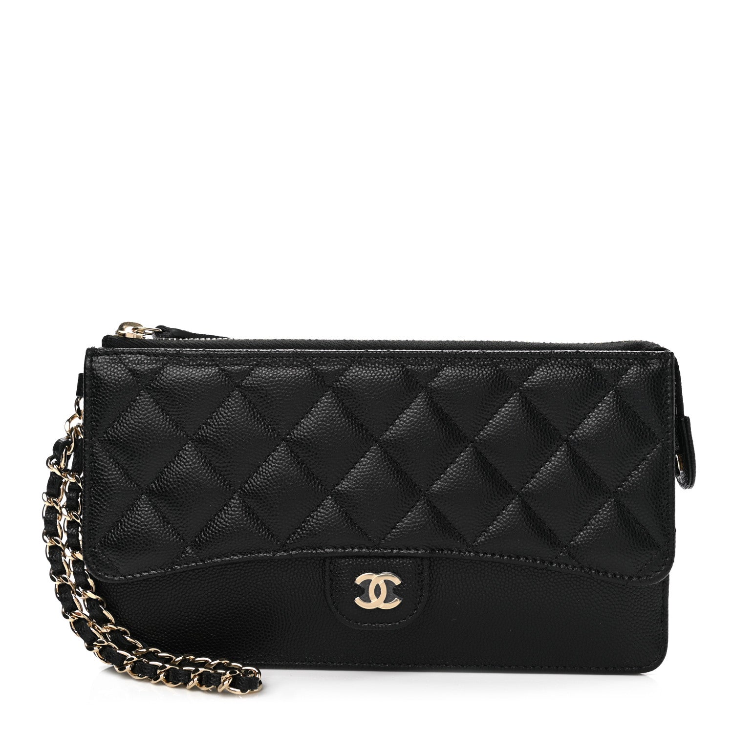 Chanel Caviar Quilted Classic Pouch With Handle Black 1 of 8