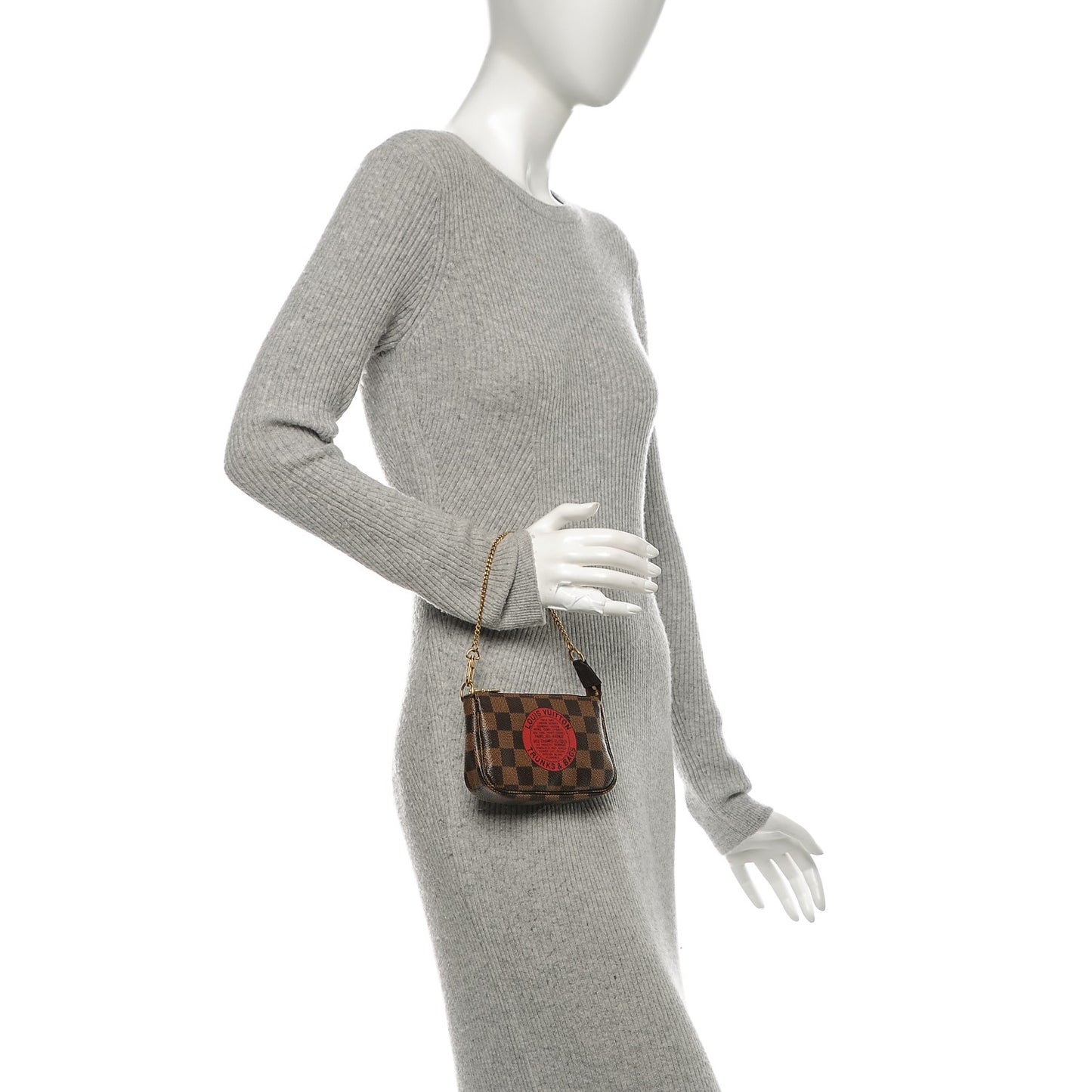 Damier Ebene Complice Trunks and Bags Mini Pochette Accessories Red
