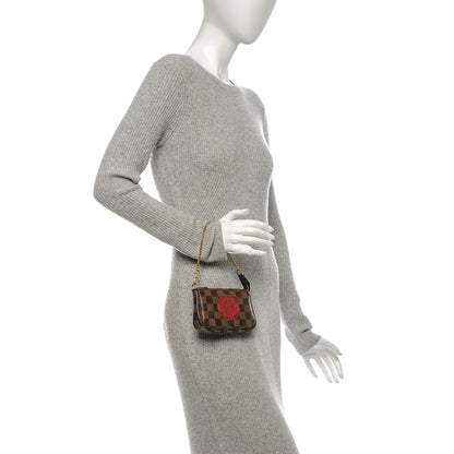 Louis Vuitton Damier Ebene Complice Trunks and Bags Mini Pochette Accessories Red 2 of 6