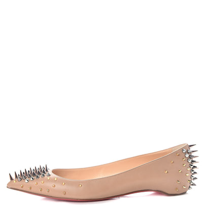 Christian Louboutin Nappa Goldoflat Spikes Flats 39 Nude 1 of 7