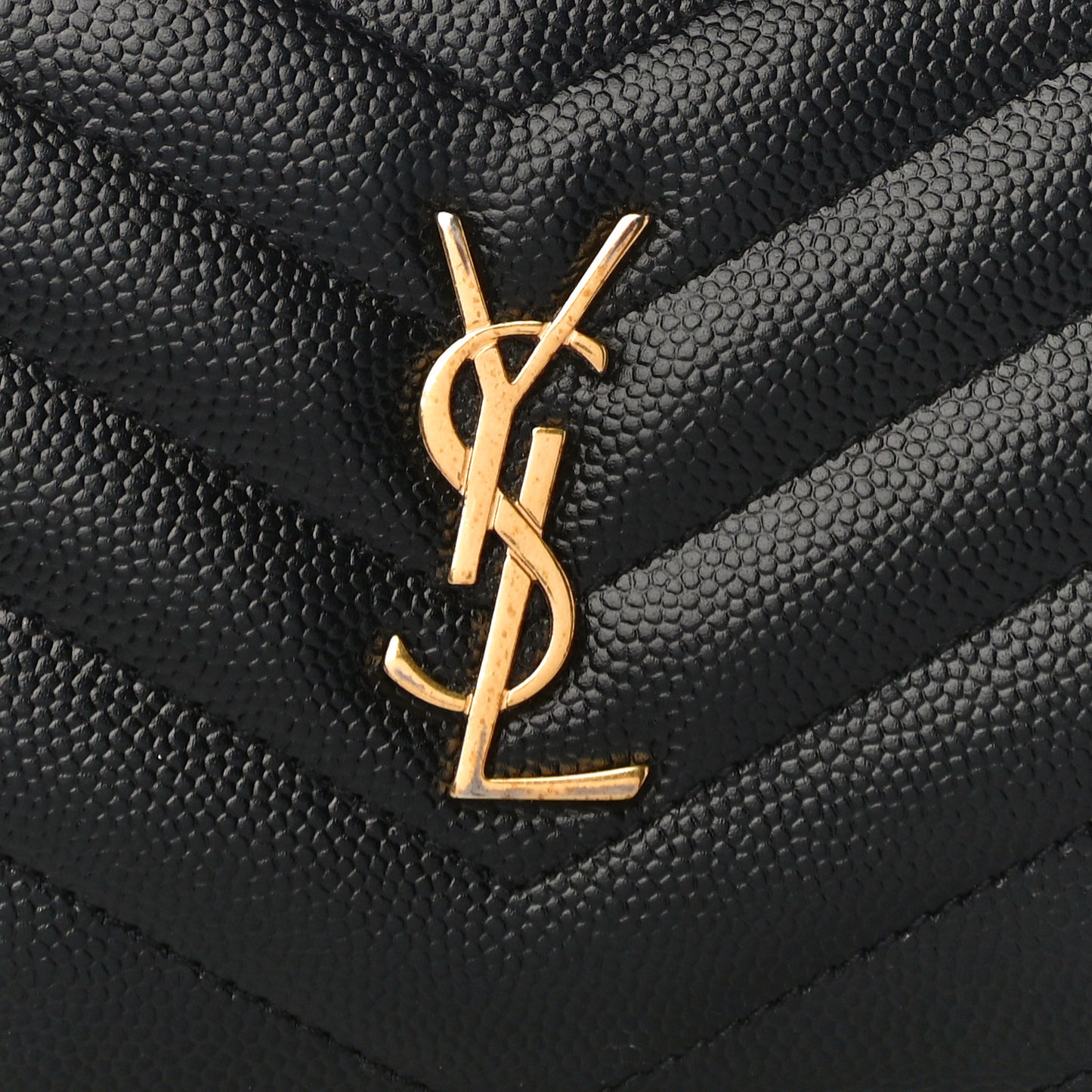Grain De Poudre Matelasse Chevron Monogram Zipped Card Case Black