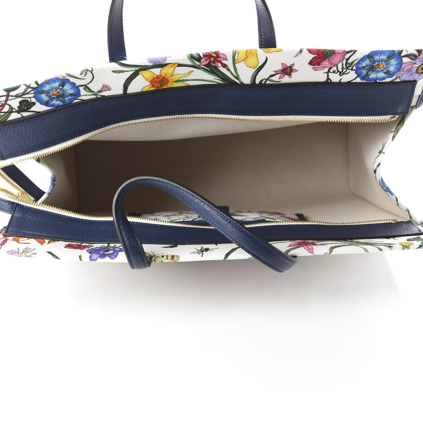 Canvas Large Flora Tote Navy Multicolor