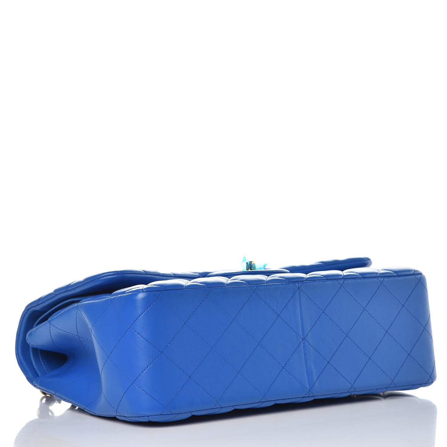 Chanel Lambskin Quilted Jumbo Double Flap Blue 4 of 9