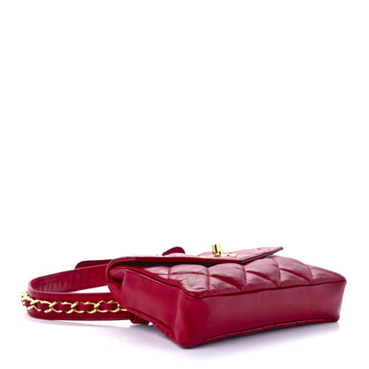 Chanel Lambskin Quilted Flap Waist Belt Bag 75 30 Red 4 of 14