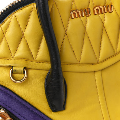 Miu Miu Nappa Matelasse Biker Satchel Sole Viola 15 of 20