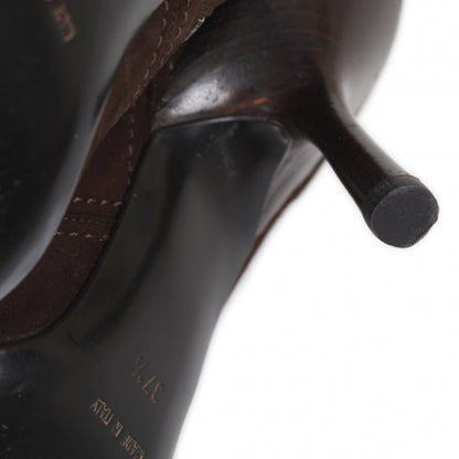 Chanel Suede Booties 37.5 Brown 5 of 10