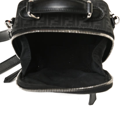 Fendi Recycled Fabric Jacquard Vitello Astro Micro FF Mini Trolley Bag Asfalto Black 5 of 15