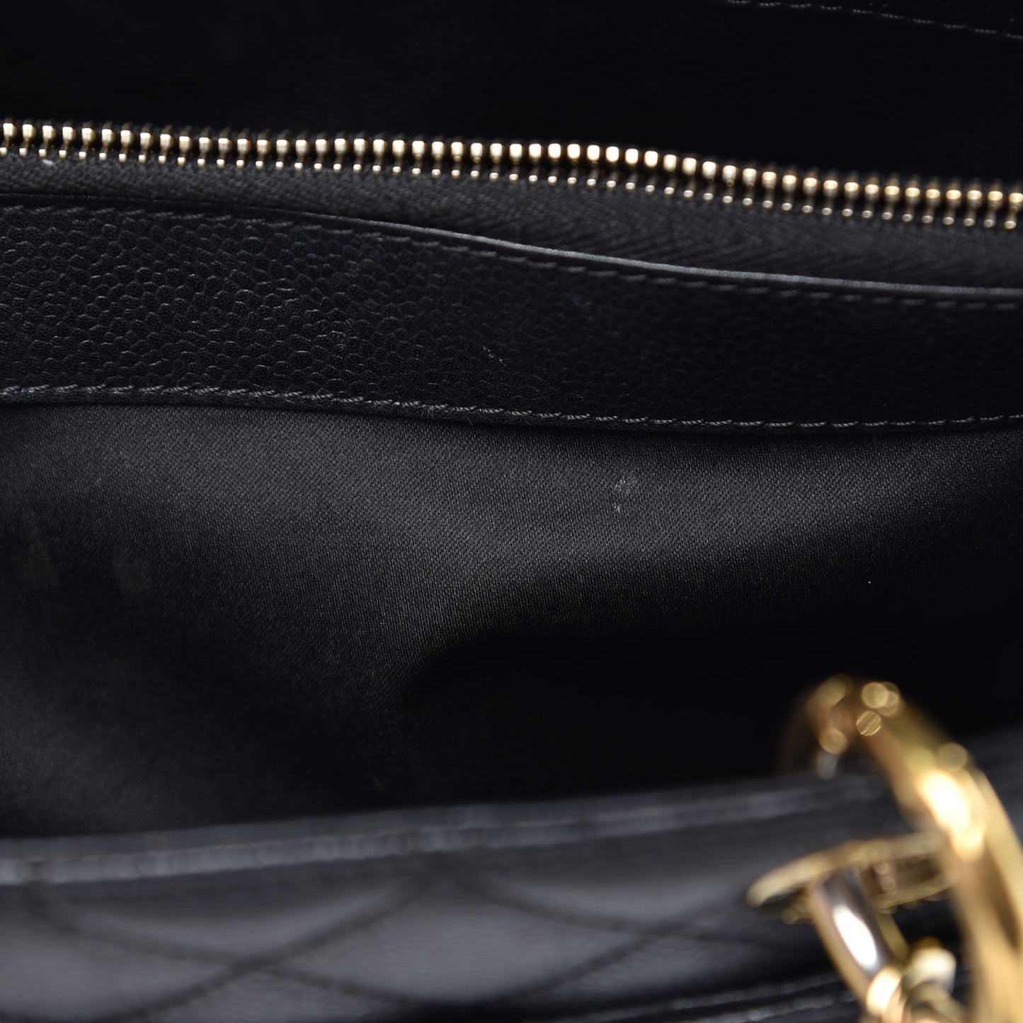 Caviar Quilted Grand Shopping Tote GST Black