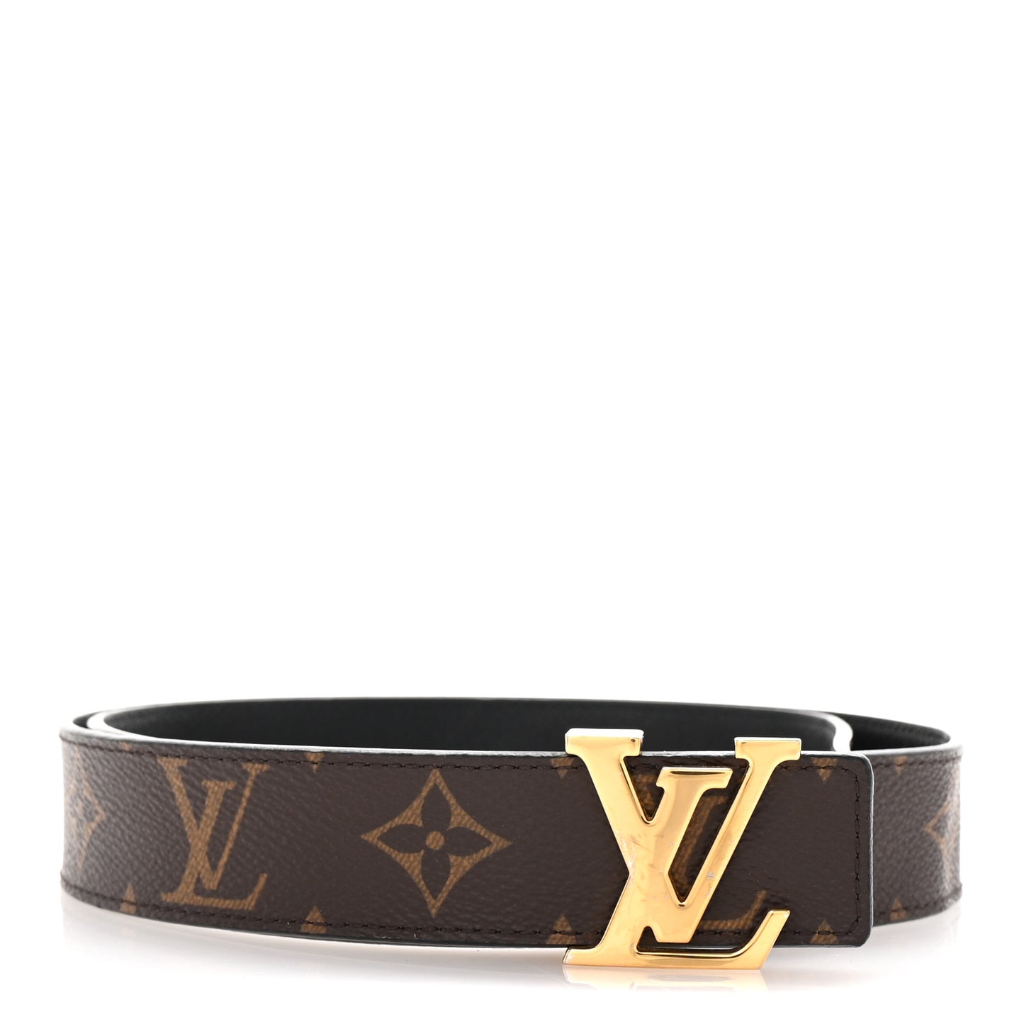 Calfskin Monogram 30mm LV Initiales Reversible Belt 80 32 Black