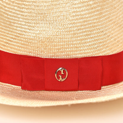 Gucci Straw Wide Brim 1973 Hat M Red 4 of 7