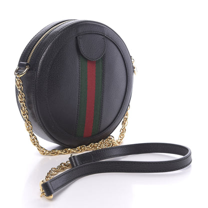 Gucci Grained Calfskin Web Mini Ophidia Round Shoulder Bag Black 3 of 10