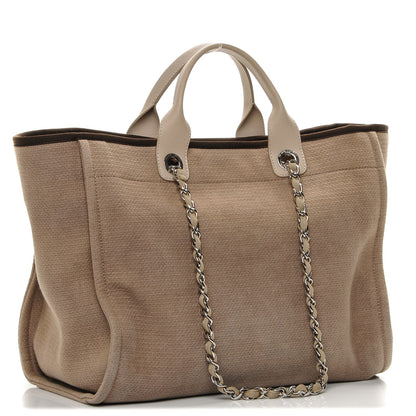 Chanel Canvas Large Deauville Tote Brown 3 of 7