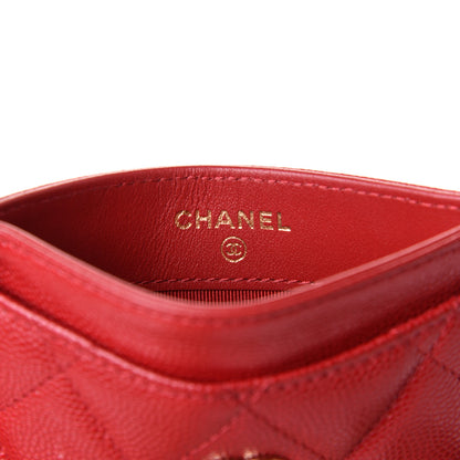 Chanel Caviar Quilted Card Holder Red 6 of 10