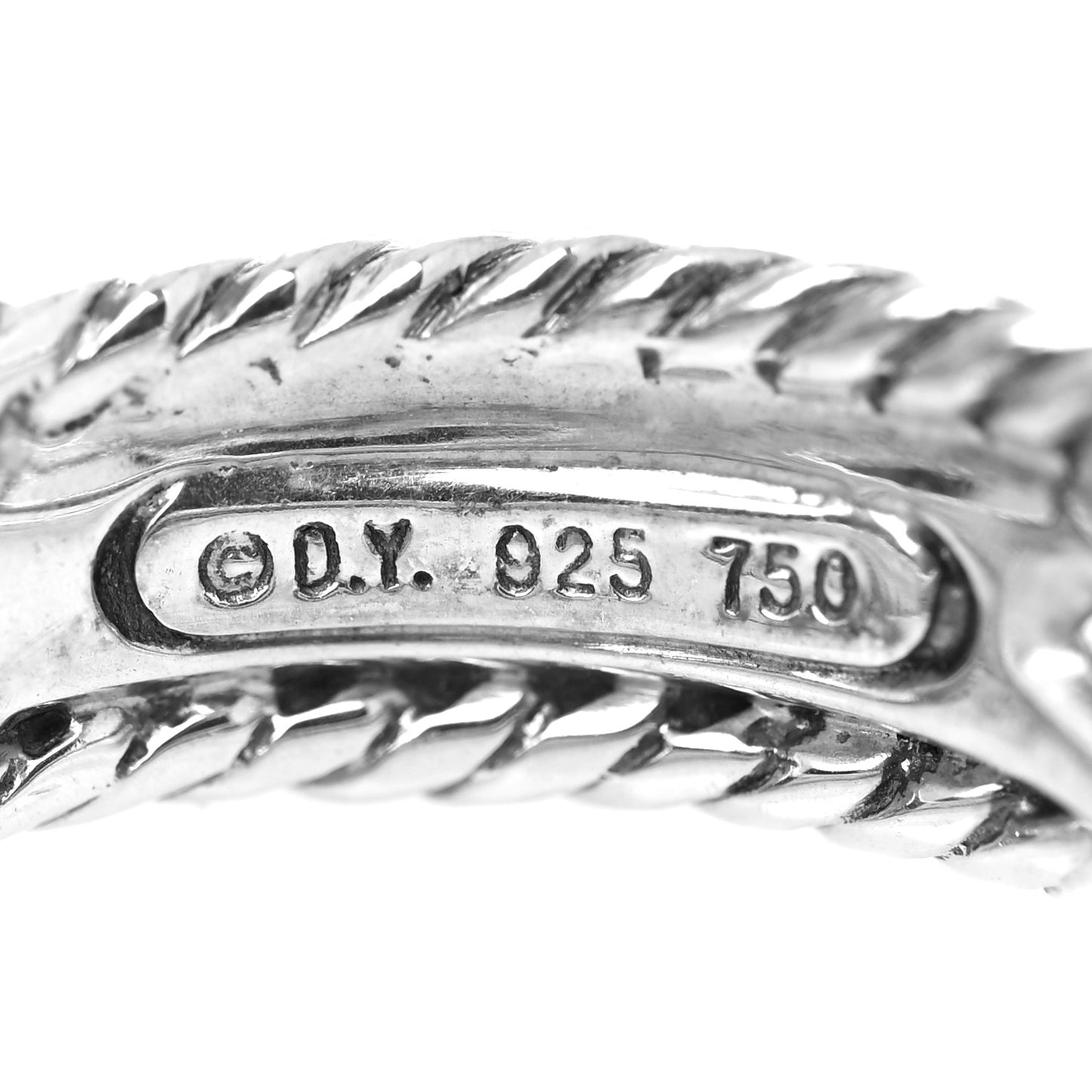 Sterling Silver 18K Yellow Gold 6mm X Crossover Ring 52 6