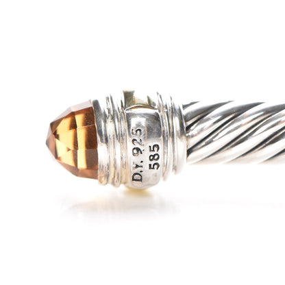 David Yurman Sterling Silver 14K Yellow Gold Citrine 5mm Cable Classics Bracelet 4 of 6
