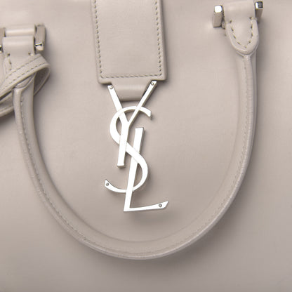 Saint Laurent Smooth Calfskin Baby Monogram Cabas Gris Perle 16 of 22