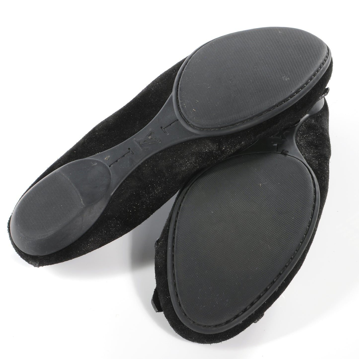 Suede Shimmer Whisper Flats 38 Black