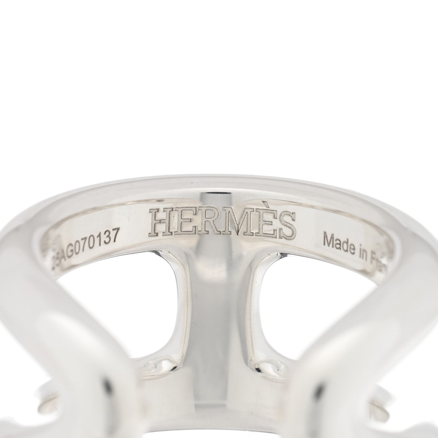 Hermes Sterling Silver PM Osmose Ring 53 6.5 4 of 5