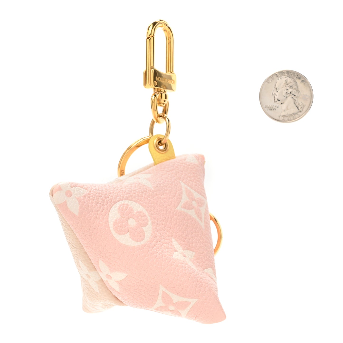 Monogram Berlingot Key Pouch Rose Beige
