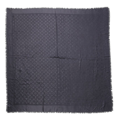 Louis Vuitton Wool Silk Monogram Shawl Anthracite 1 of 5