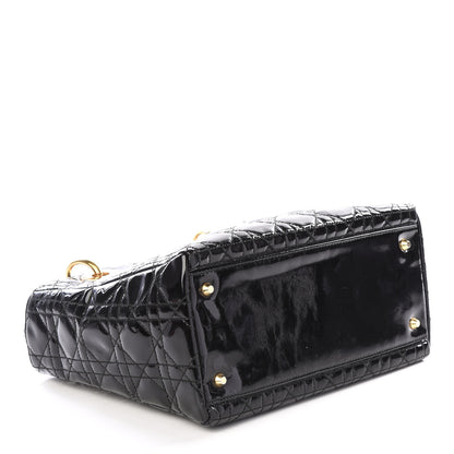 Christian Dior Patent Cannage Medium Lady Dior Black 3 of 13