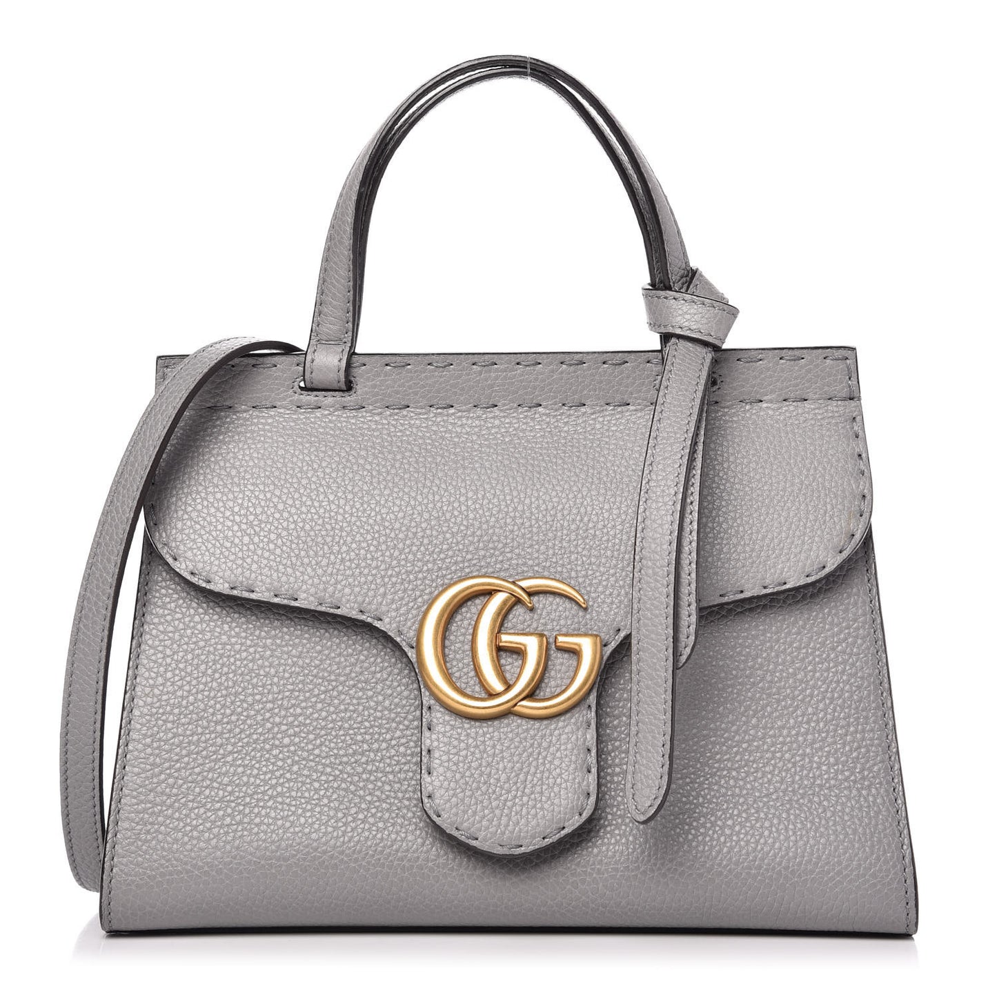 Cellarius Calfskin Mini GG Marmont Top Handle Bag Deep Grey