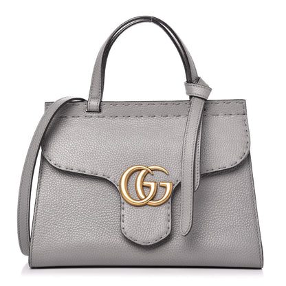 Gucci Cellarius Calfskin Mini GG Marmont Top Handle Bag Deep Grey 1 of 10