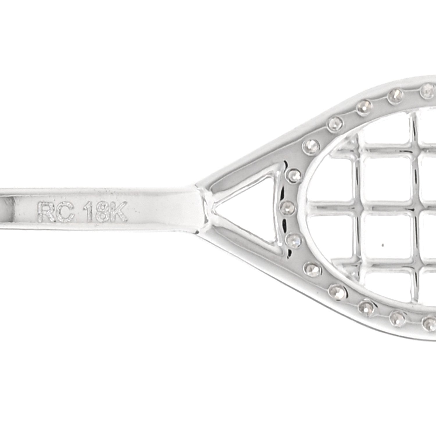 Roberto Coin 18K White Gold Diamond Tiny Treasures Tennis Racket Pendant Necklace 5 of 5