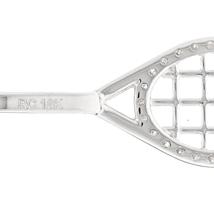 Roberto Coin 18K White Gold Diamond Tiny Treasures Tennis Racket Pendant Necklace 5 of 5