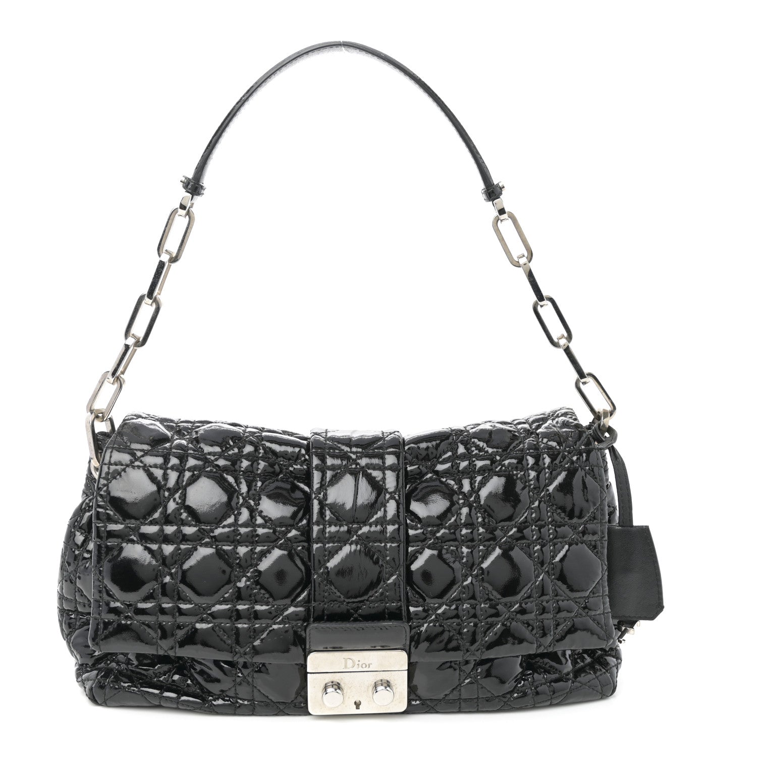 Christian Dior Patent Cannage New Lock Flap Black 1 of 34