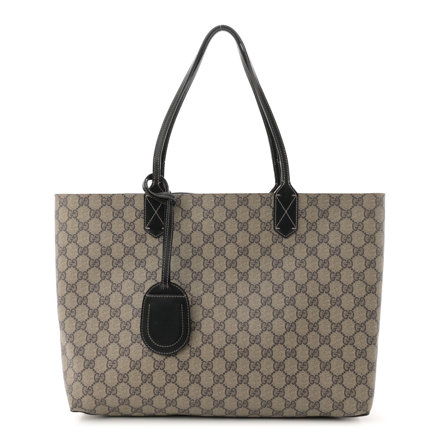 Gucci Calfskin GG Supreme Monogram Medium Reversible Tote Black 1 of 12