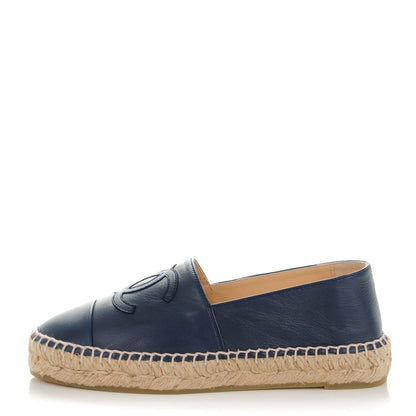 Chanel Lambskin CC Espadrilles 36 Dark Navy 1 of 9