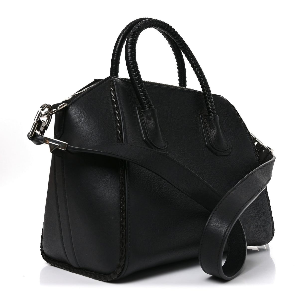 Calfskin Braid Small Antigona Black