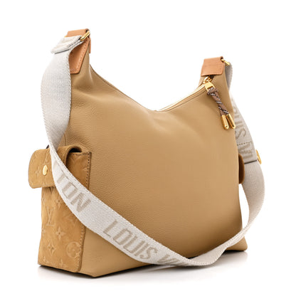 Louis Vuitton Grained Cowhide Monogram Hobo Cargo Beige 3 of 9