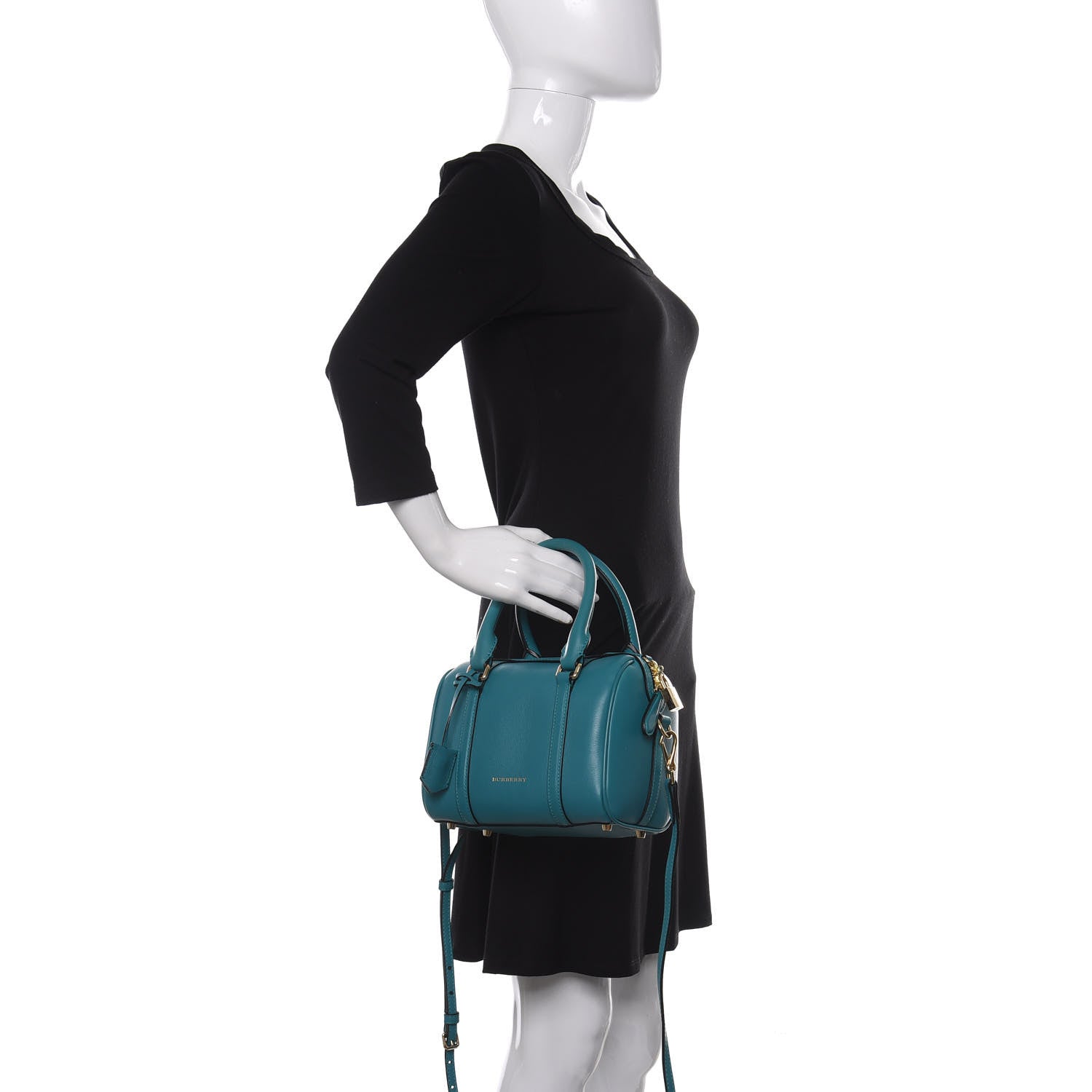 Burberry Soft Calfskin Small Alchester Bowling Bag Aqua Green 3 of 12