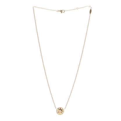 Christian Dior 18K Yellow Gold Diamond Mother of Pearl Rose Des Vents Necklace 3 of 5