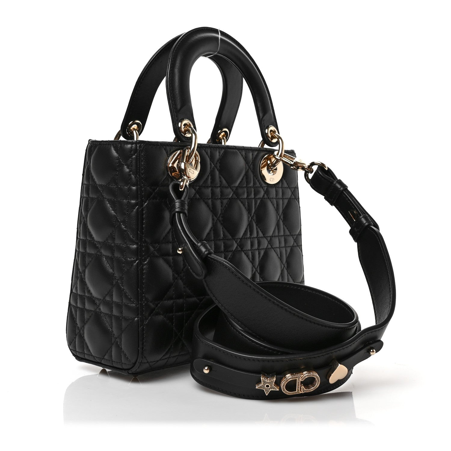 Christian Dior Lambskin Cannage Small My ABCDior Lady Dior Black 3 of 8