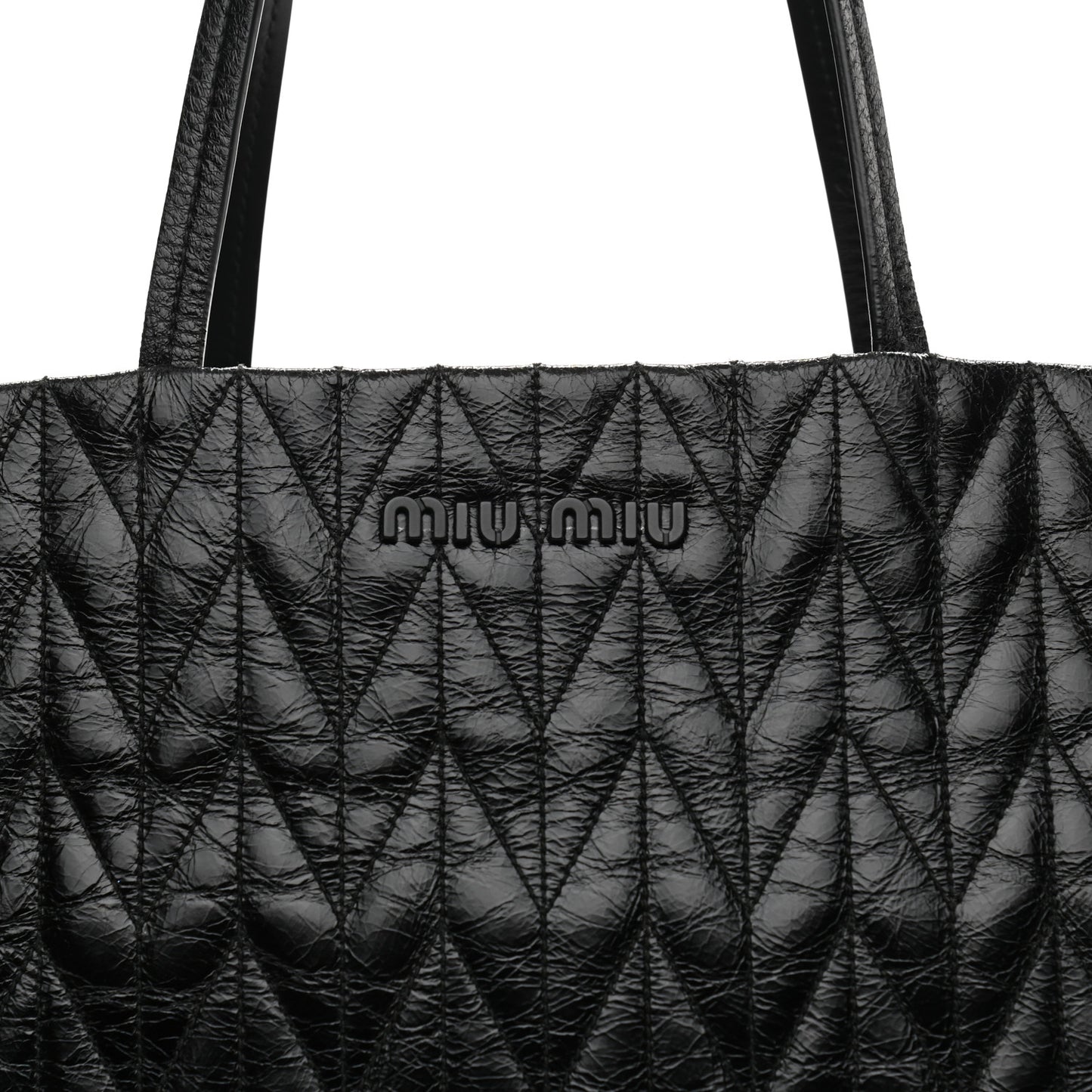 Nappa Matelasse Shine Trapuntato Large Tote Bag Black