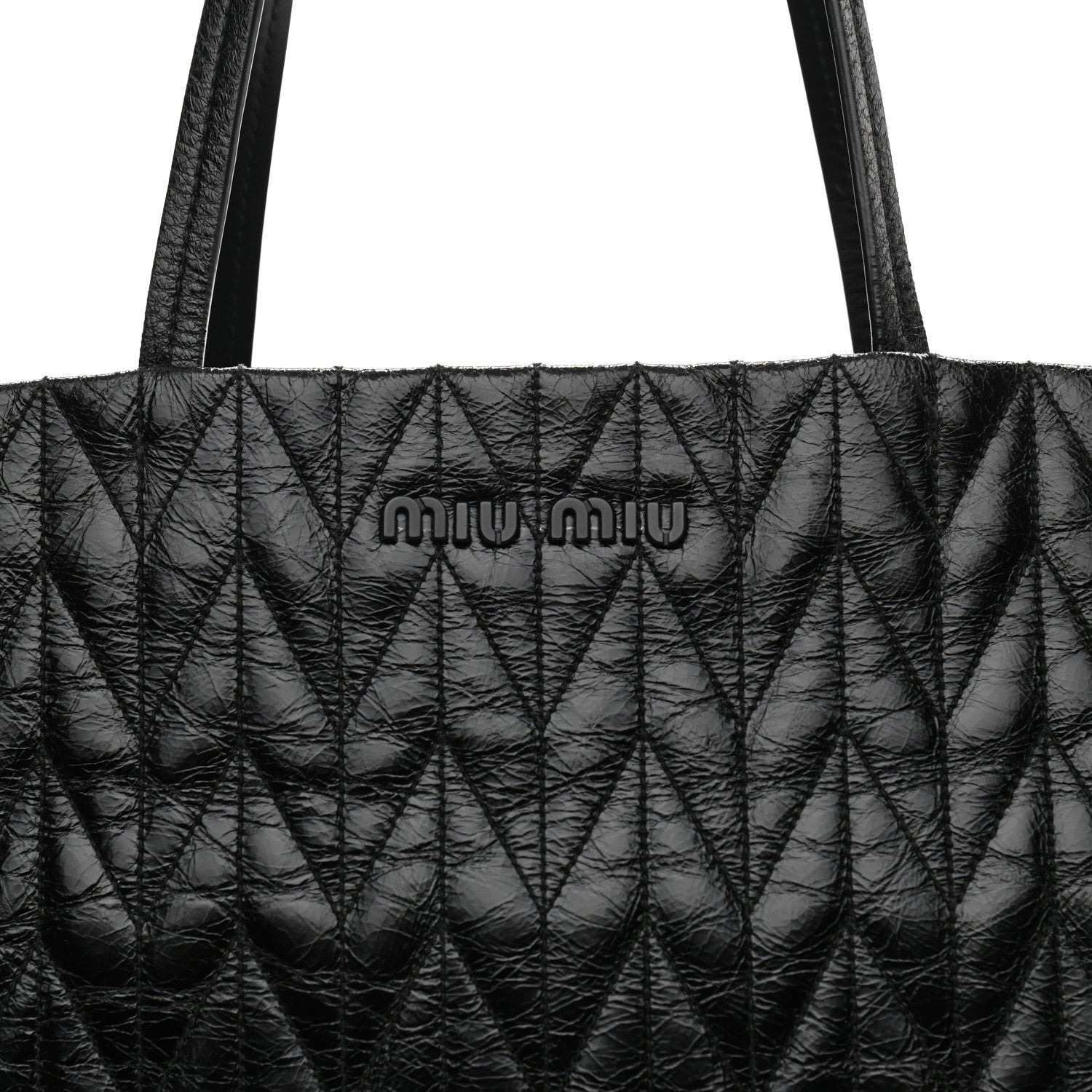 Miu Miu Nappa Matelasse Shine Trapuntato Large Tote Bag Black 7 of 12