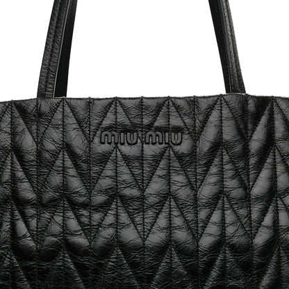 Miu Miu Nappa Matelasse Shine Trapuntato Large Tote Bag Black 7 of 12