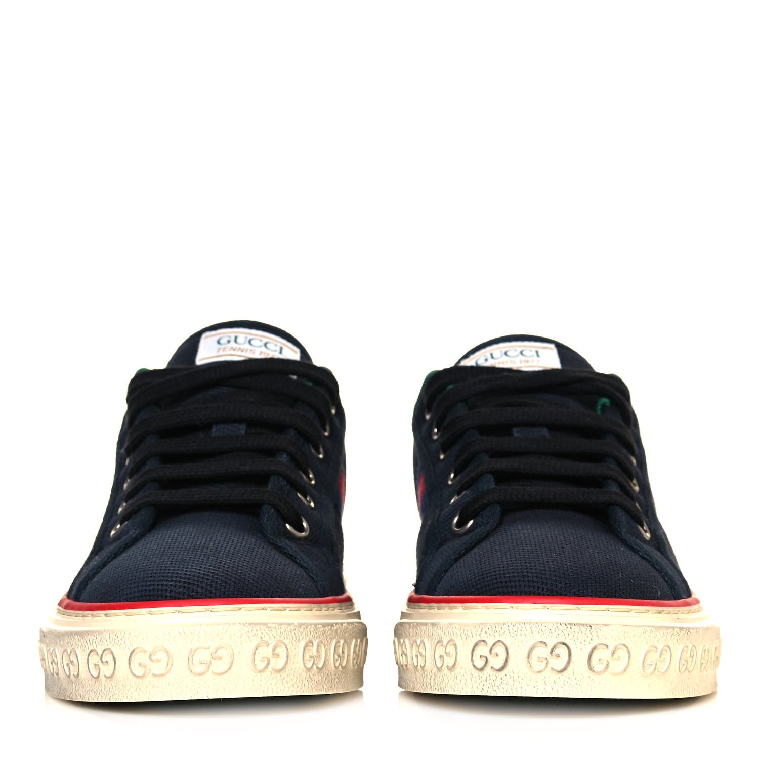 Gucci Canvas Web Womens 1977 Tennis Sneakers 37.5 Black 2 of 9