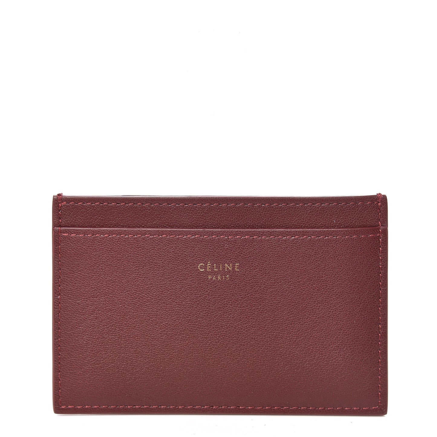 Smooth Lambskin Solo Card Holder Rust