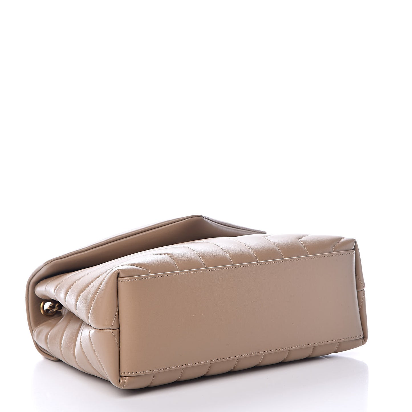Calfskin Y Quilted Monogram Small Loulou Chain Satchel Dark Beige