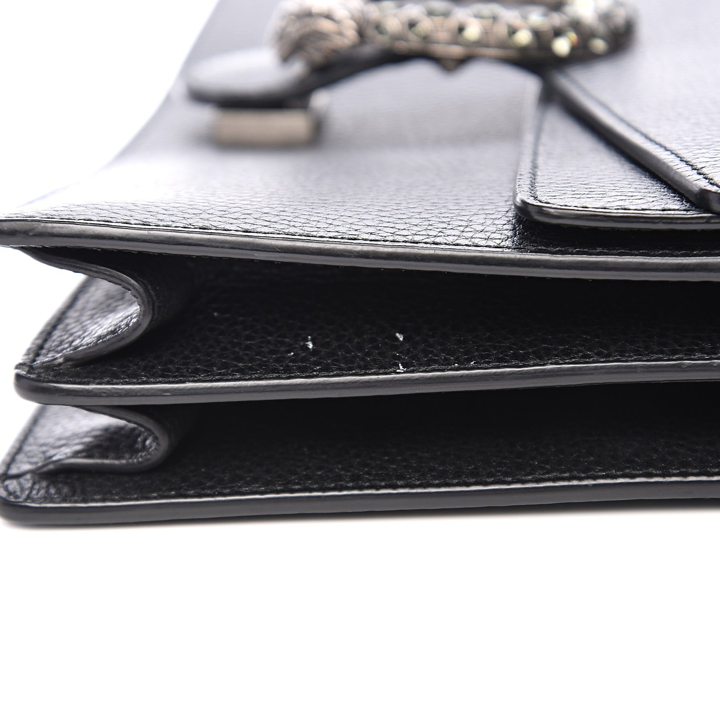 Dollar Calfskin Crystal Medium Dionysus Shoulder Bag Black Black Diamond