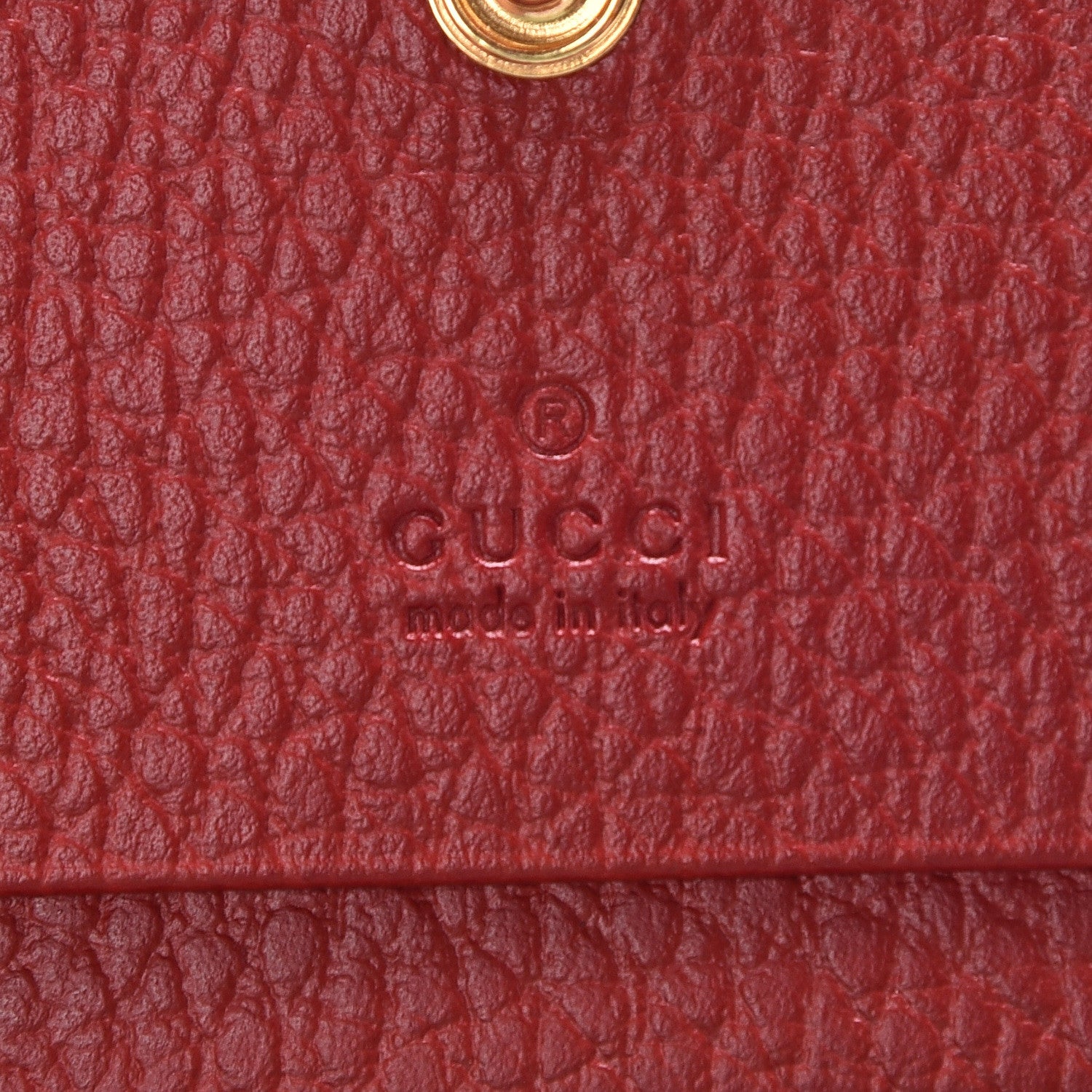 Gucci Pebbled Calfskin GG Marmont Card Case Hibiscus Red 5 of 7