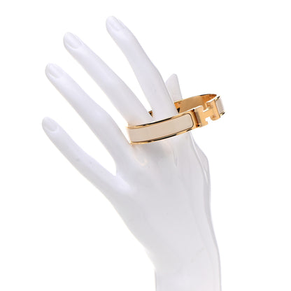Hermes Enamel Narrow Clic Clac H Bracelet GM Creme 2 of 6