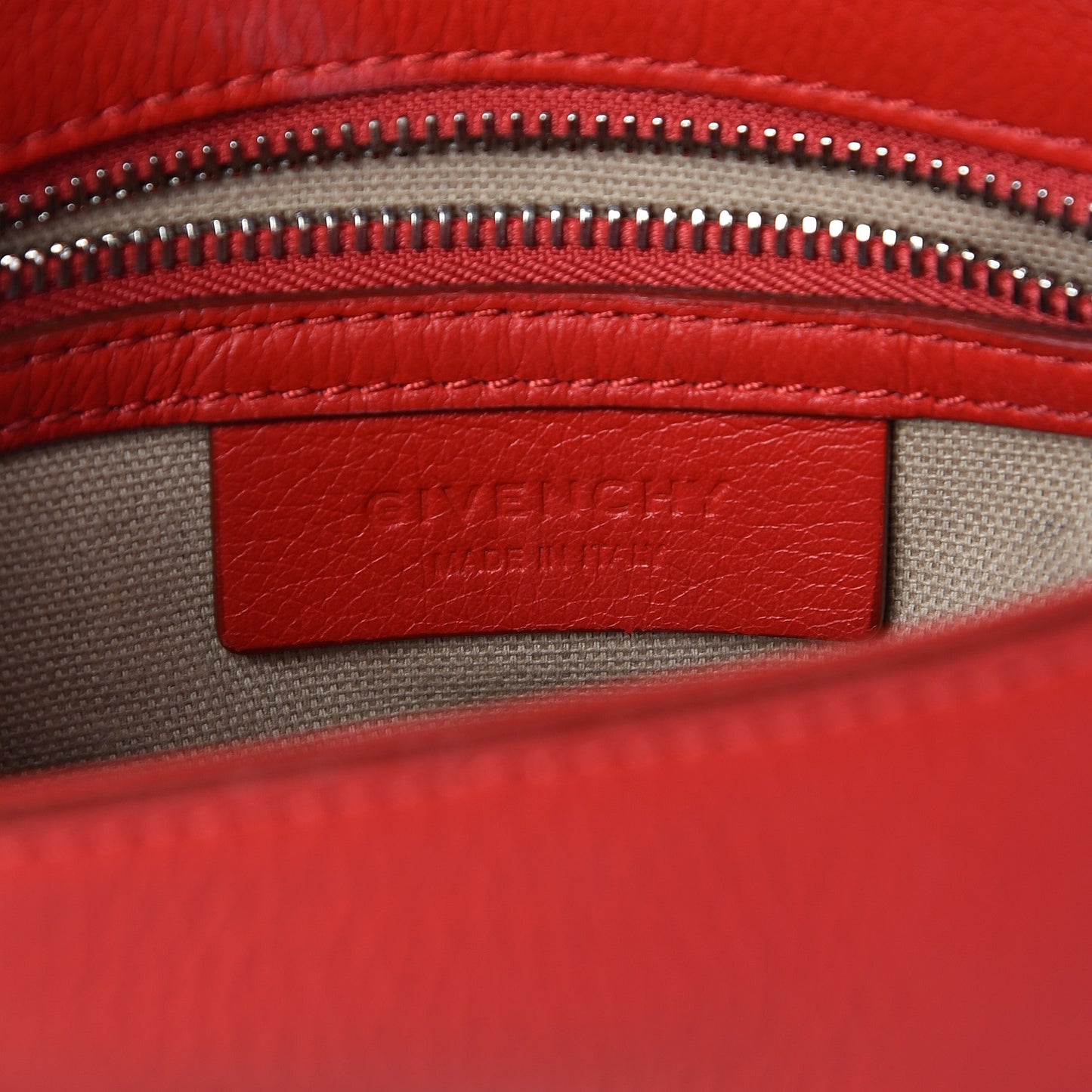 Waxy Grained Calfskin Mini Pandora Pure Flap Bag Medium Red